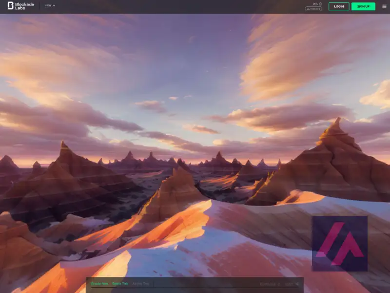 Interface de l'outil qui crée des mondes en 3D à partir de textes et de traits.