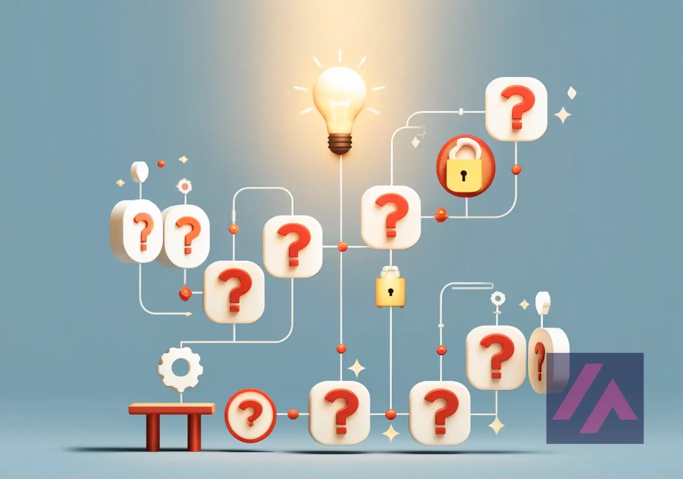 Un labyrinthe de questions et d'inconnues posées à une IA.