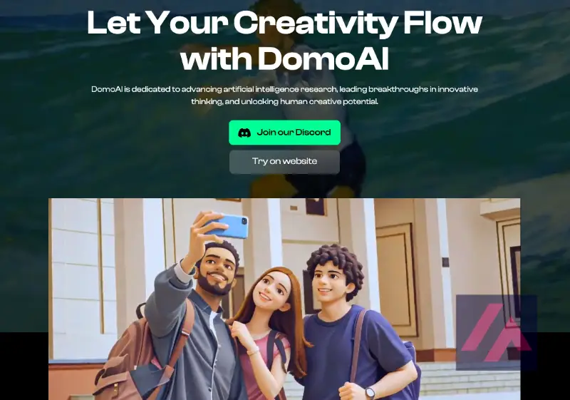 Page d'accueil de Domo AI